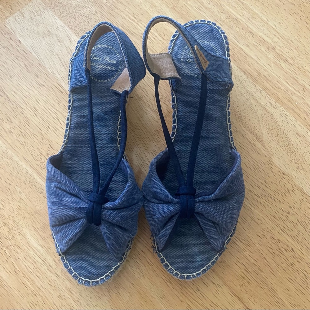 Toni Pons Blue Espadrille Wedges Size 8.5 (39)
